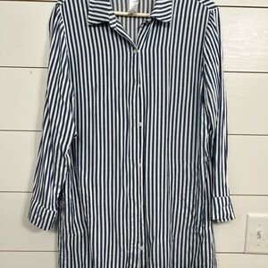 Tommy Bahama Blue and White Striped Shirt